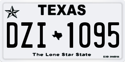 TX license plate DZI1095