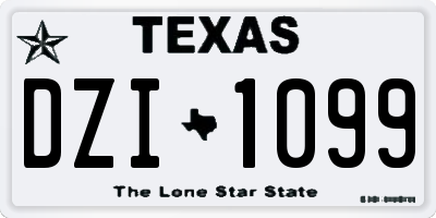 TX license plate DZI1099