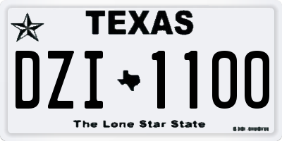 TX license plate DZI1100