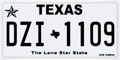 TX license plate DZI1109