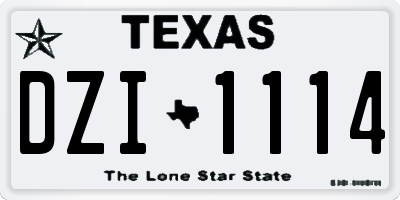 TX license plate DZI1114