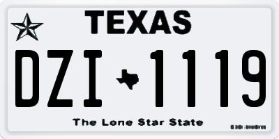 TX license plate DZI1119