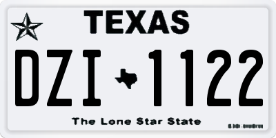 TX license plate DZI1122