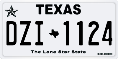 TX license plate DZI1124