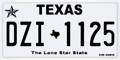 TX license plate DZI1125
