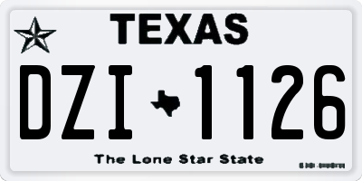 TX license plate DZI1126