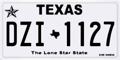 TX license plate DZI1127