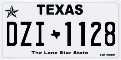 TX license plate DZI1128