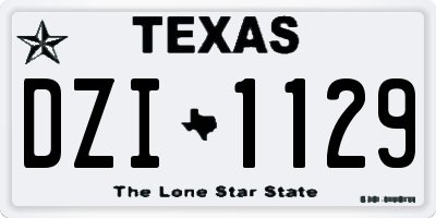 TX license plate DZI1129
