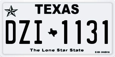 TX license plate DZI1131