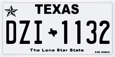 TX license plate DZI1132