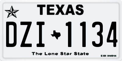 TX license plate DZI1134