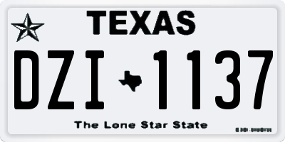 TX license plate DZI1137