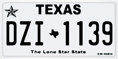 TX license plate DZI1139