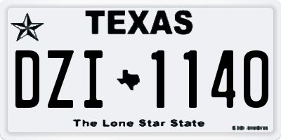 TX license plate DZI1140
