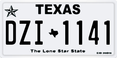 TX license plate DZI1141
