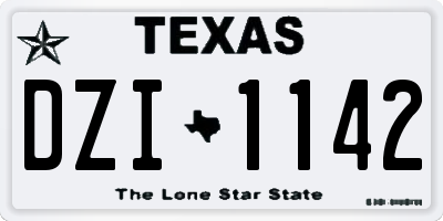 TX license plate DZI1142