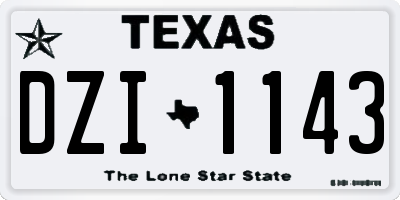 TX license plate DZI1143