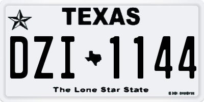 TX license plate DZI1144