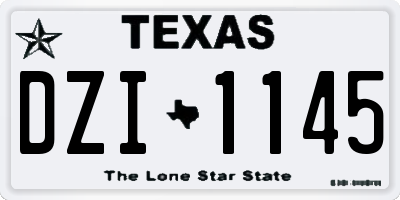 TX license plate DZI1145