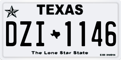 TX license plate DZI1146