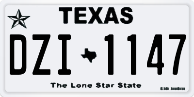 TX license plate DZI1147