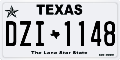 TX license plate DZI1148