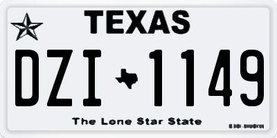 TX license plate DZI1149