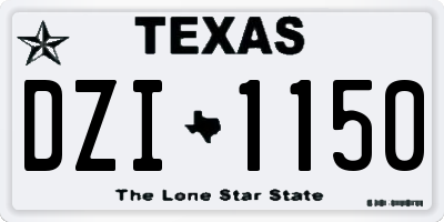 TX license plate DZI1150