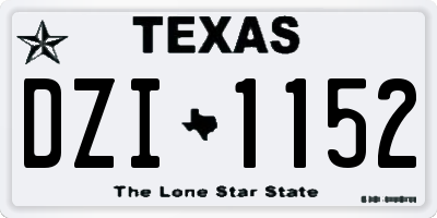 TX license plate DZI1152