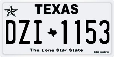 TX license plate DZI1153