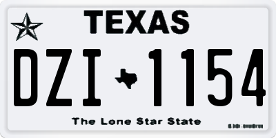 TX license plate DZI1154