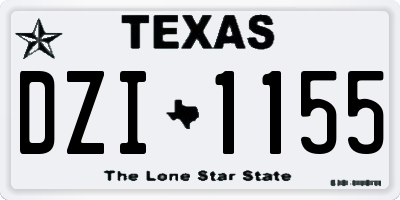 TX license plate DZI1155