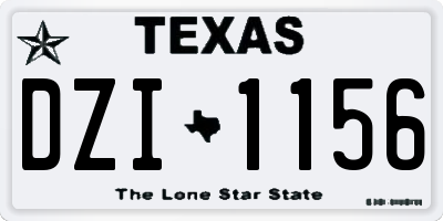 TX license plate DZI1156