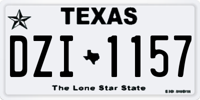 TX license plate DZI1157