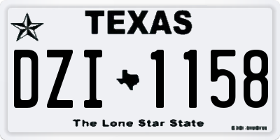 TX license plate DZI1158