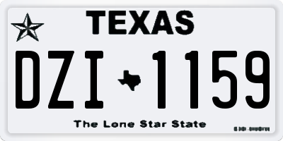 TX license plate DZI1159