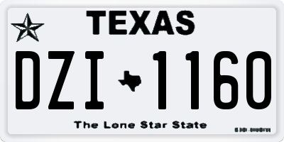 TX license plate DZI1160