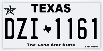 TX license plate DZI1161