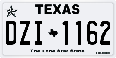 TX license plate DZI1162
