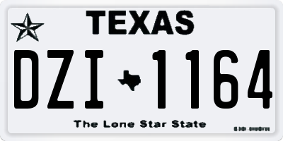 TX license plate DZI1164