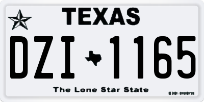 TX license plate DZI1165