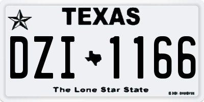 TX license plate DZI1166