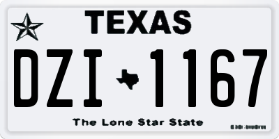 TX license plate DZI1167