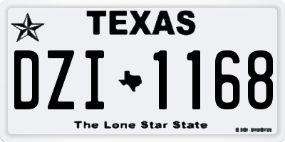 TX license plate DZI1168