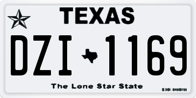 TX license plate DZI1169