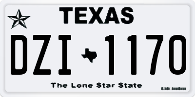 TX license plate DZI1170