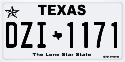 TX license plate DZI1171