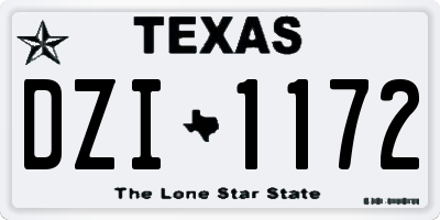 TX license plate DZI1172