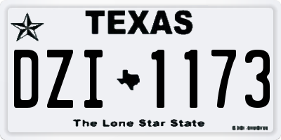 TX license plate DZI1173